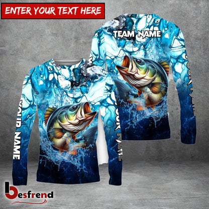 Besfrend 11 Breeds Marble Tide Catch Fishing Personalized Name 3D Shirt