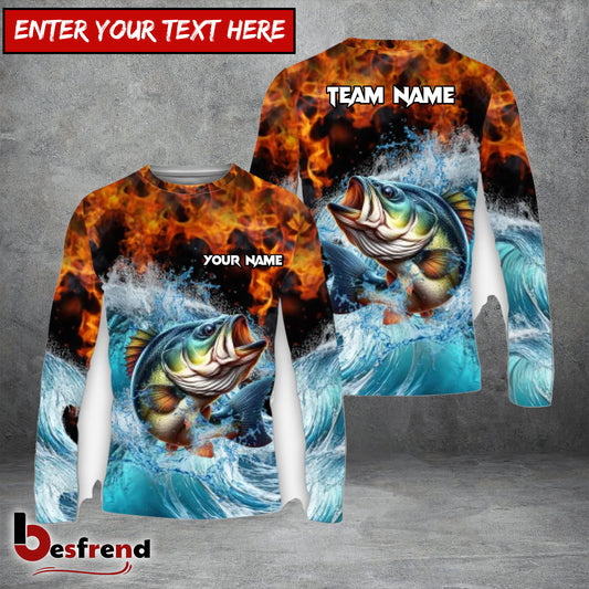 Besfrend 11 Breeds The Fishing Sea Fire Customized Name Team Name 3D Shirt