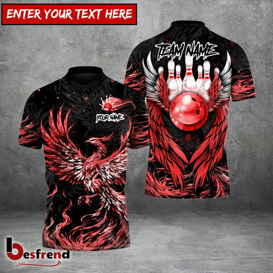 Besfrend  Colors Bowling and Pins Phoenix Fire Personalized Name And Team Name Shirt