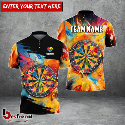 Besfrend Autism Dart Personalized Name Team Name 3D Shirt