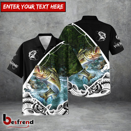 Besfrend Bass Fishing Customize Name Long Sleeve Fishing 3D Shirt