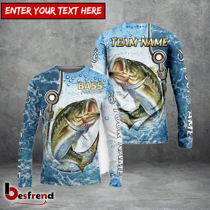 Besfrend Bass Fishing Golden Hook Graphic Sport Custom Name  Team Name 3D Shirts