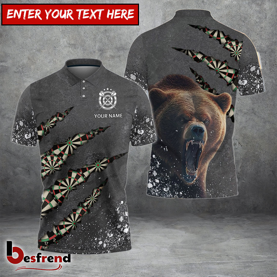 Besfrend Bear And Darts Personalized Name 3D Shirt