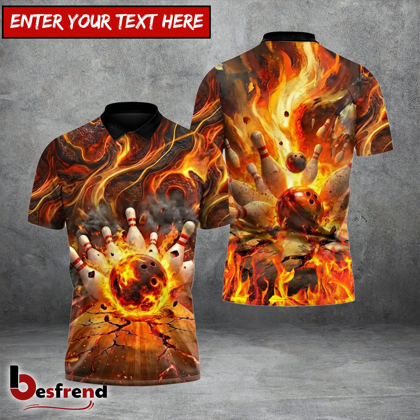 Besfrend Blazing Perfect Bowling Game 3D Shirt