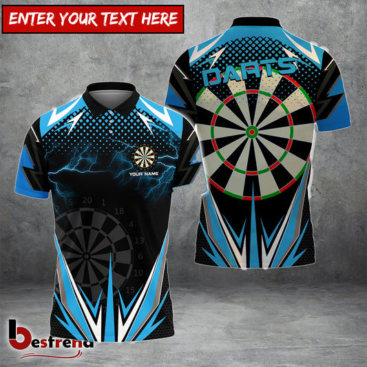 Besfrend Blue Darts Lightning Personalized Name 3D Shirt