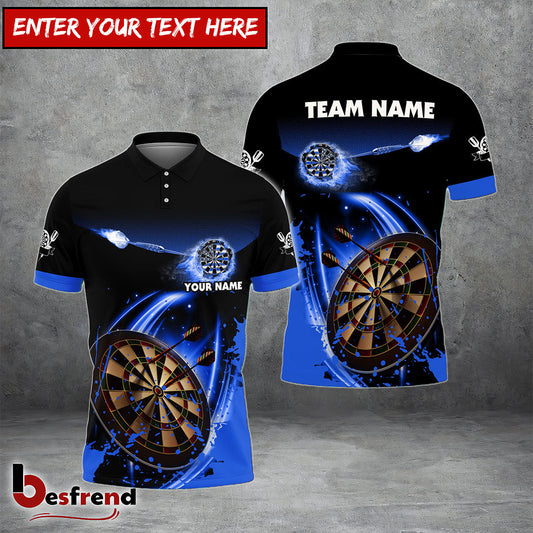 Besfrend Blue Fire Darts Personalized Name Team Name 3D Shirt