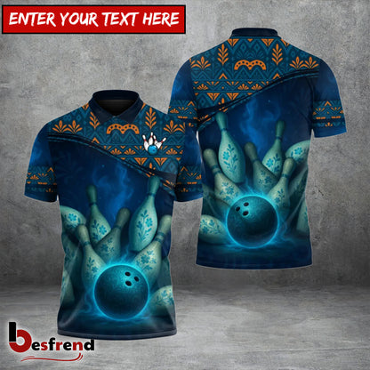 Besfrend Blue Flame Bowling Custom Polo Team Shirt