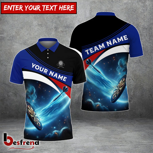 Besfrend Blue Power DartBoard Personalized Name Team Name 3D Shirt