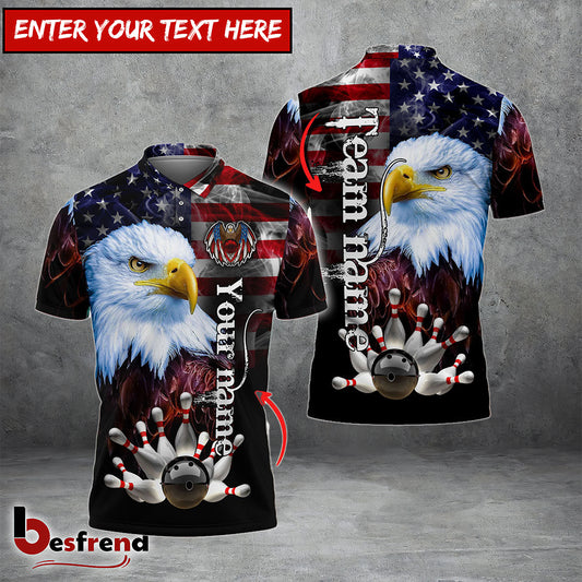 Besfrend Bowling American Eagle Customized Name Team Name 3D Shirt