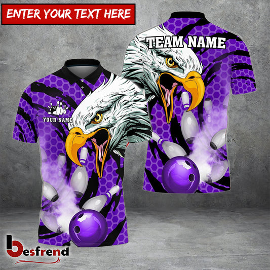 Besfrend Bowling And Pins Eagle Smoke Customized Name 3D Shirt  Colors