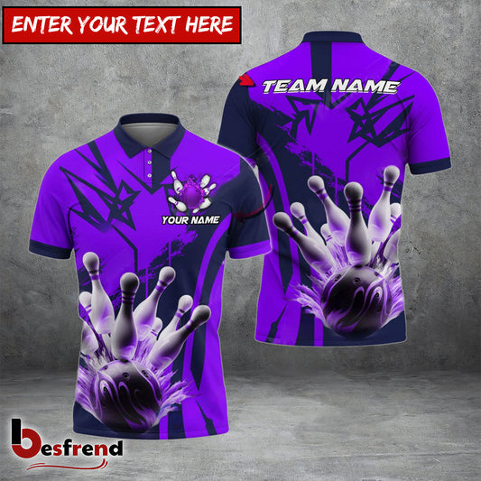 Besfrend Bowling And Pins Legendary Throw Customized Name 3D Shirt  Colors