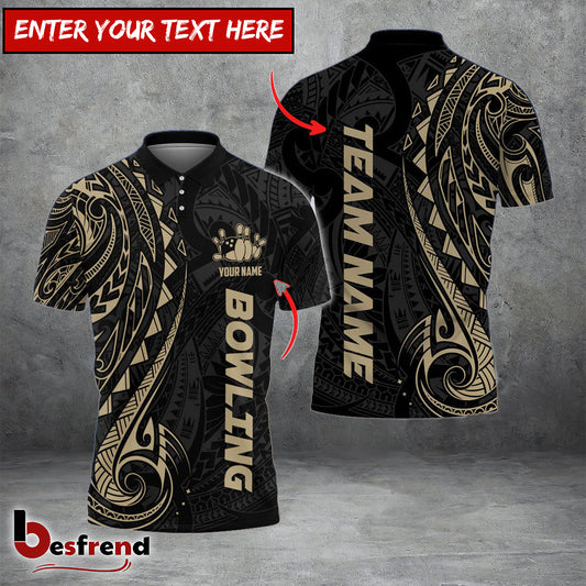 Besfrend Bowling And Pins Maori Customized Name 3D Shirt  Colors