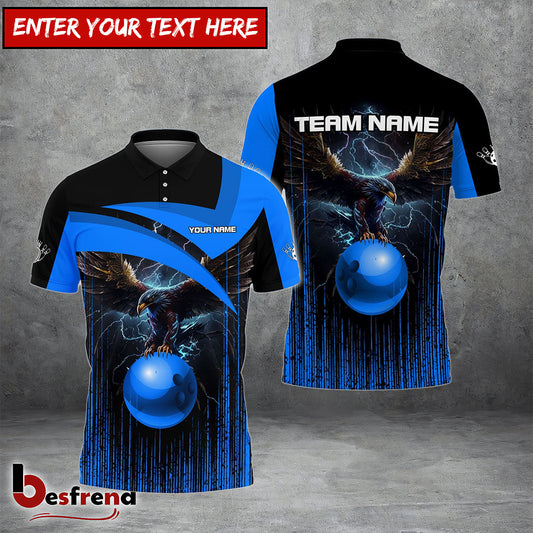 Besfrend Bowling And Pins Premium Eagle Customized Name 3D Shirt  Colors