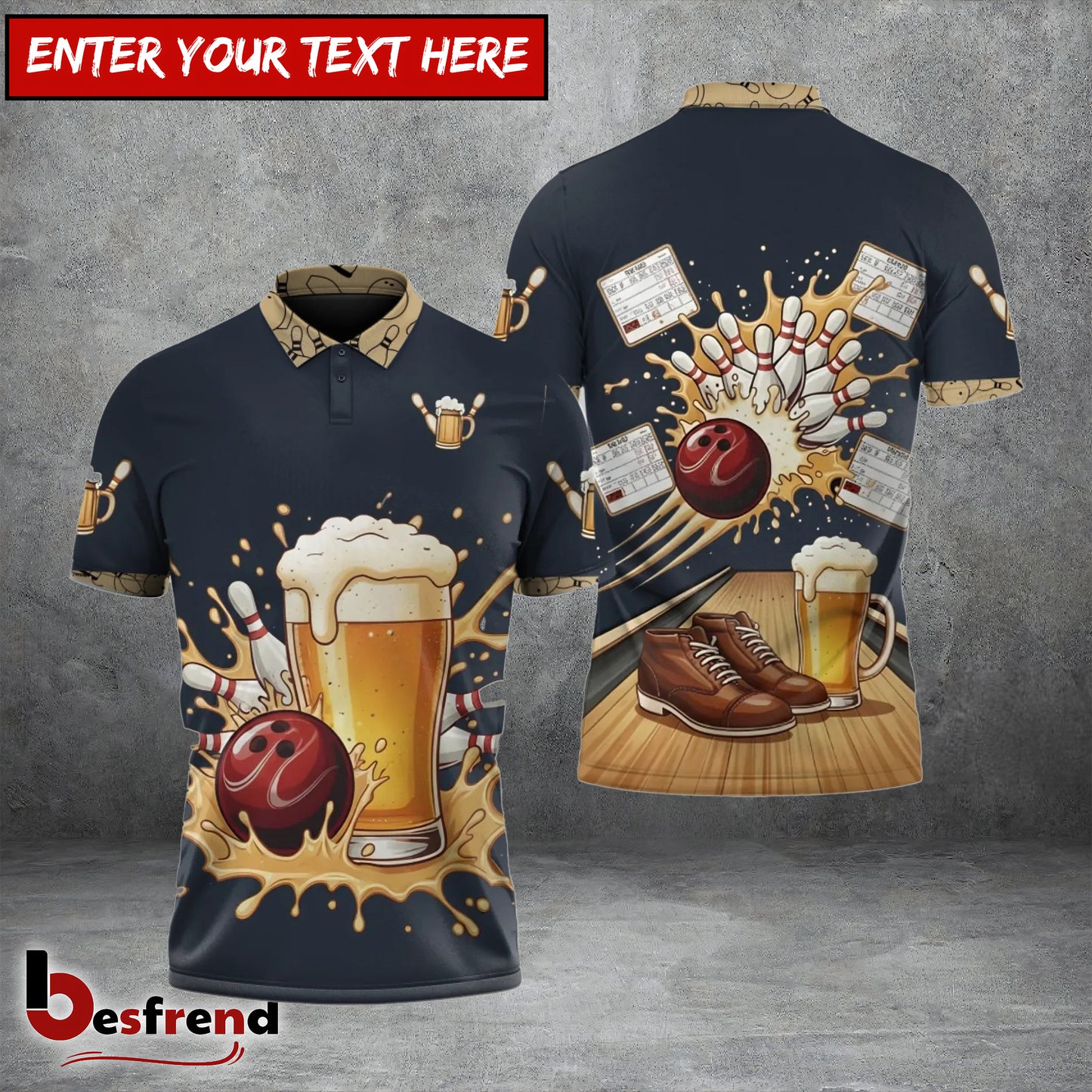 Besfrend Bowling Beer Frame Bonanza 3D Shirt