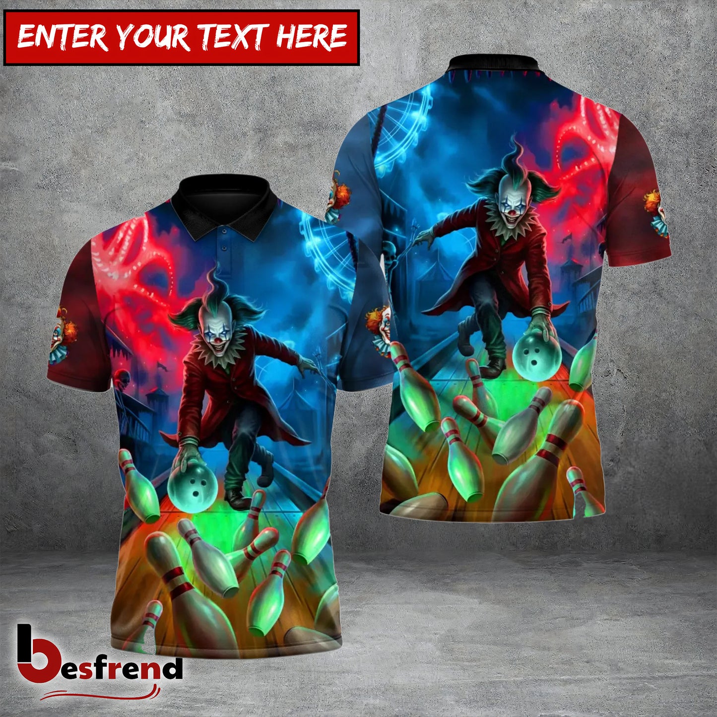 Besfrend Bowling Clown Alley 3D Shirt