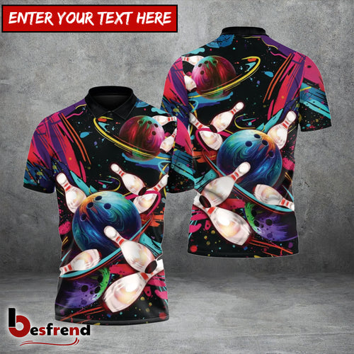 Besfrend Bowling Galaxy Customized Name Team Name 3D Shirt 3