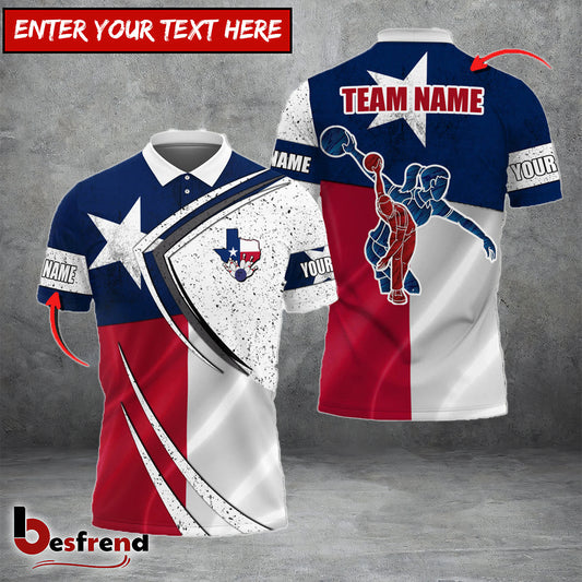 Besfrend Bowling Texas Style Customized Name Team Name 3D Shirt