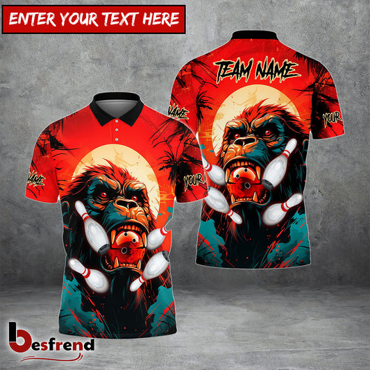 Besfrend Bowling and Kong Pattern Customized Name Team Name 3D Shirt
