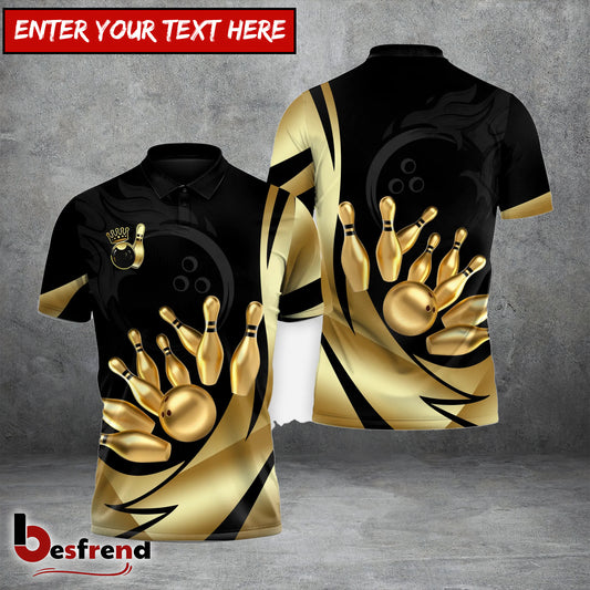 Besfrend Bowling and Pins Luxe Lane Custom Name Team Name 3D Shirt  Colors