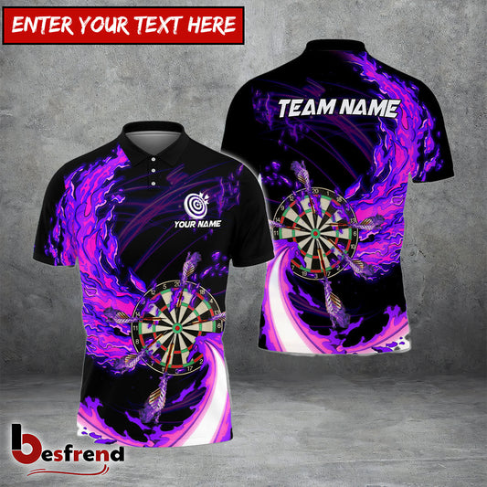 Besfrend Breath Of Fire Darts Personalized Name Team Name Polo Shirt
