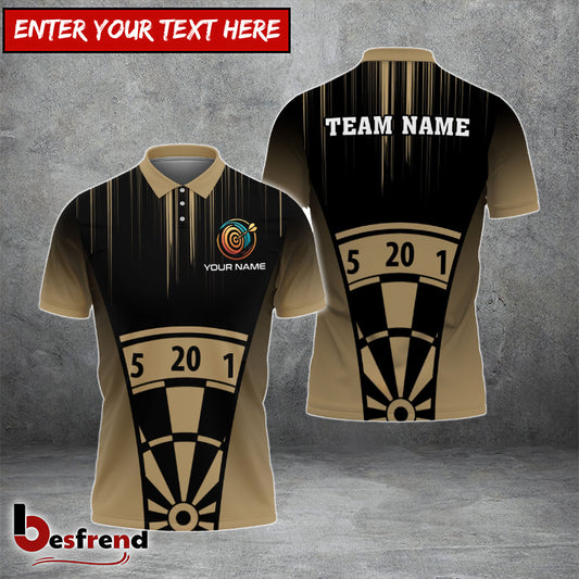 Besfrend Brown Tattoo Darts Board Personalized Name Team Name 3D Shirt