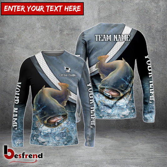 Besfrend Catfish Fishing Skin Water Custom Name  Team Name 3D Shirts