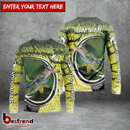 Besfrend Chain Pickerel Fishing Hook Skin Custom Long Sleeves Fishing Shirt