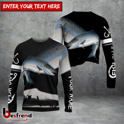 Besfrend Chinook Salmon Fishing Customize Name 3D Shirts