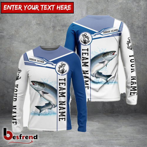 Besfrend Chinook Salmon Fishing Customize Name And Team Name Tournament Shirts
