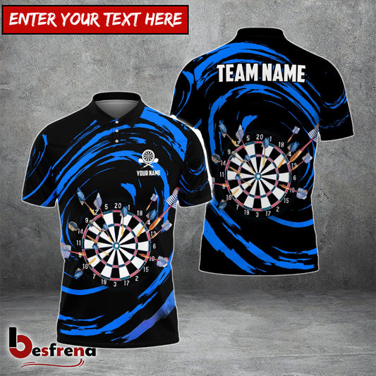 Besfrend Color Swirl Dartboard Personalized Name Team Name 3D Shirt