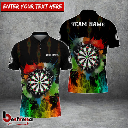 Besfrend Colorful DartBoard Personalized Name Team Name 3D Shirt