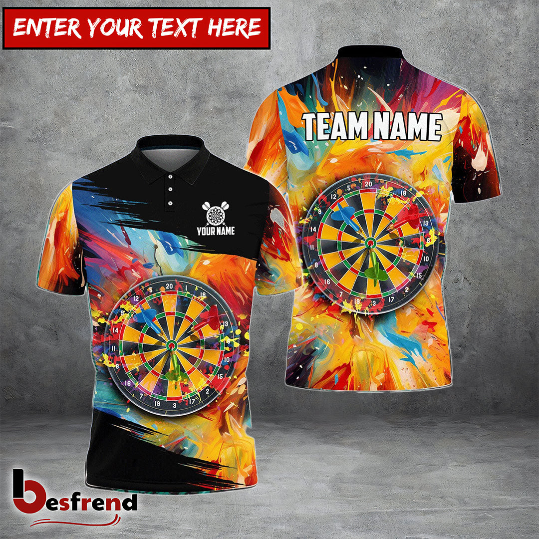 Besfrend Colorful Dart Personalized Name Team Name 3D Shirt
