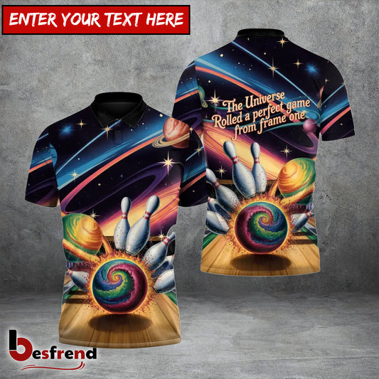 Besfrend Cosmic Bowling Polo Custom Galaxy Team Strike Shirt