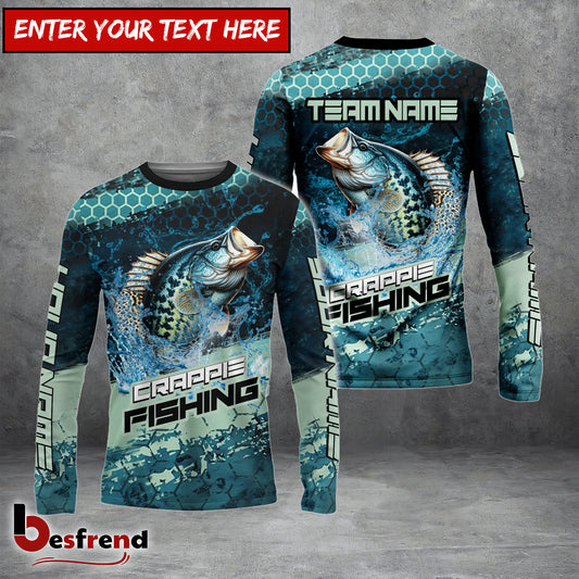 Besfrend Crappie Fishing Aqua Strike Custom Name  Team Name 3D Shirts