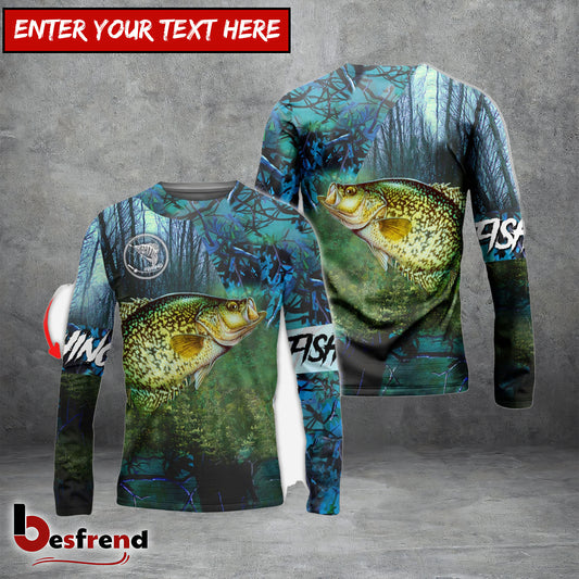 Besfrend Crappie Fishing Blue Camo Custom Name 3D Shirts