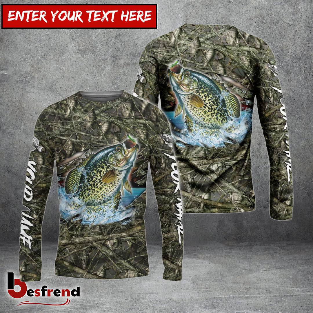 Besfrend Crappie Fishing Camouflage Custom Name Shirts