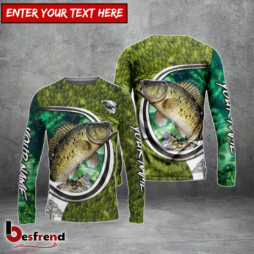 Besfrend Crappie Fishing Hook Green Custom Long Sleeves Fishing Shirt