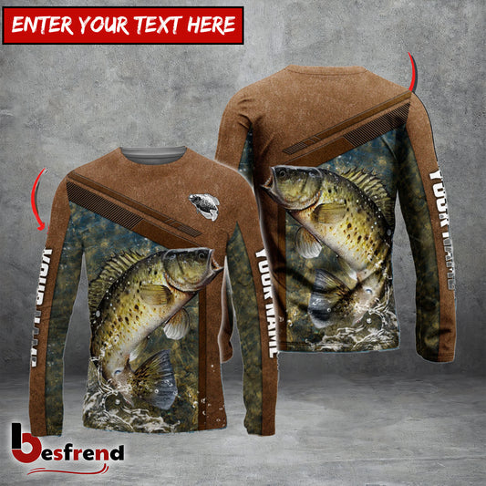Besfrend Crappie Fishing Leather Pattern Personalized Shirt
