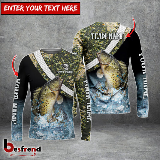 Besfrend Crappie Fishing Skin Water Custom Name  Team Name 3D Shirts