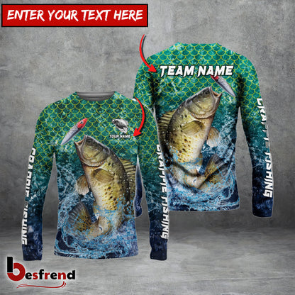 Besfrend Crappie Fishing Yellow Fin Sport Custom Name  Team Name 3D Shirts