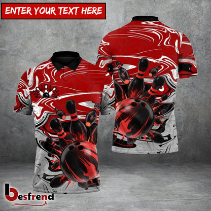 Besfrend Crimson Chaos Strike Bowling 3D Shirt