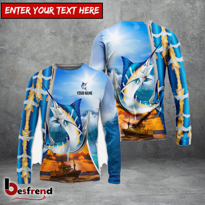 Besfrend Customize Name 3D Fishing Shirts