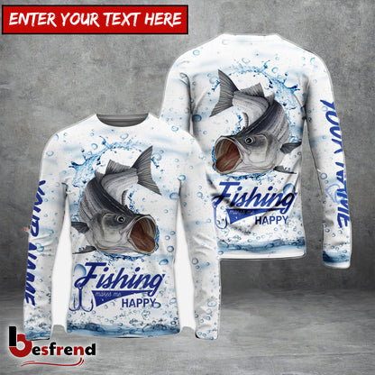 Besfrend Customize Name Striped Bass Fishing 3D Shirts