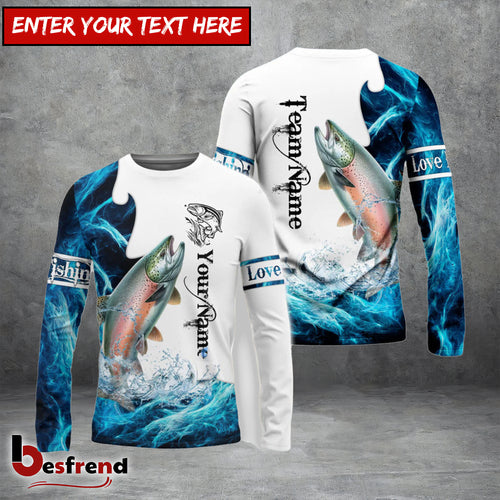 Besfrend Customize Name Team Name Salmon Fishing Water  White 3D Shirts