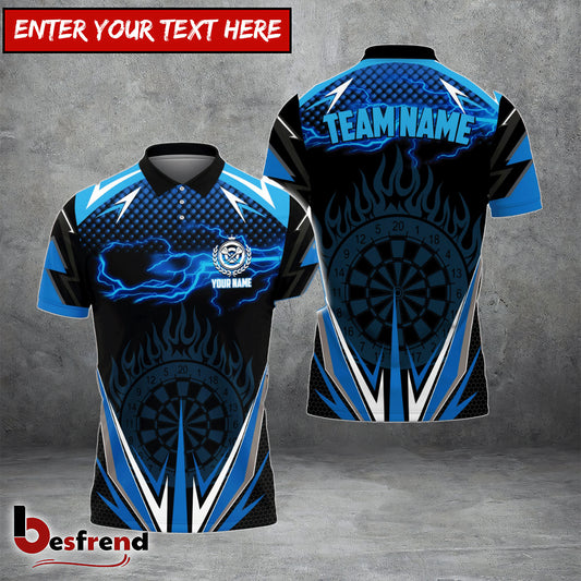 Besfrend Dart Blue Fire Personalized Name 3D Shirt