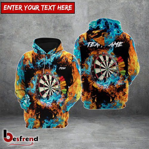 Besfrend Dart Fire  Water Personalized Name 3D Hoodie