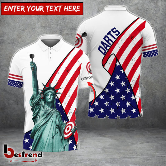 Besfrend Dart USA Flag Personalized Name 3D Shirt