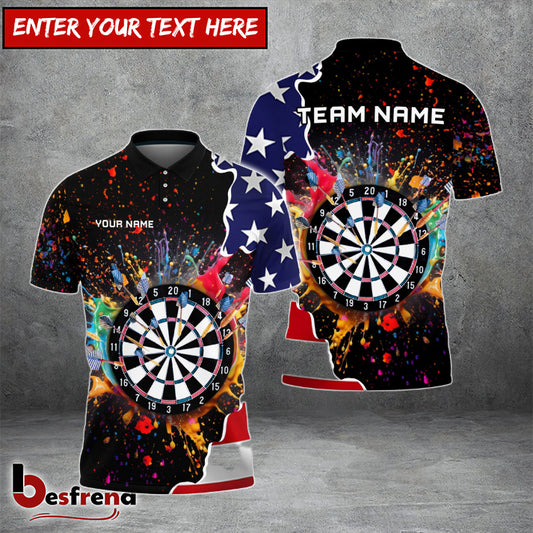 Besfrend Dartboard Colorful Paint Smash Personalized Name Team Name 3D Shirt