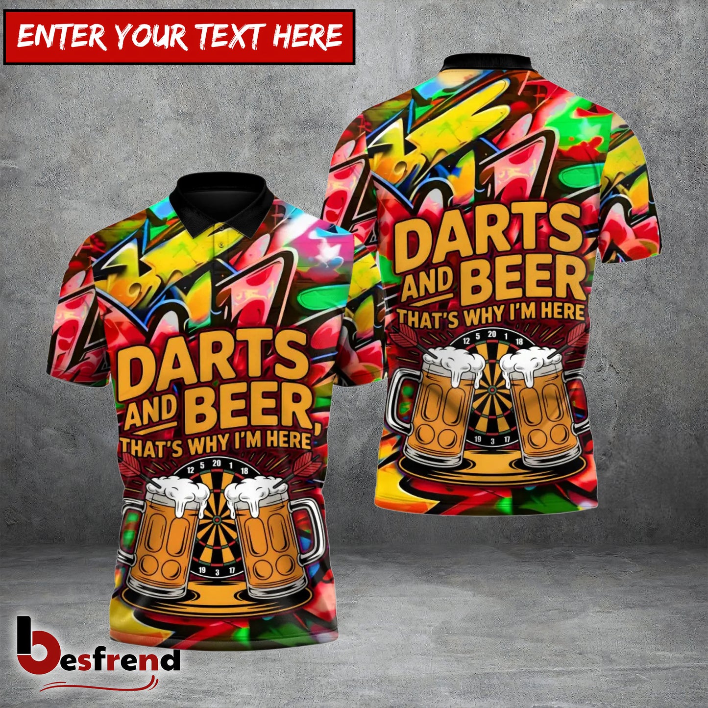 Besfrend Darts And Beer Graffiti 3D Shirt