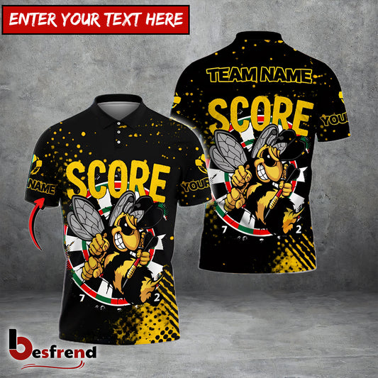 Besfrend Darts Angry Bee Mascot Design Personalized Name Team Name Shirt